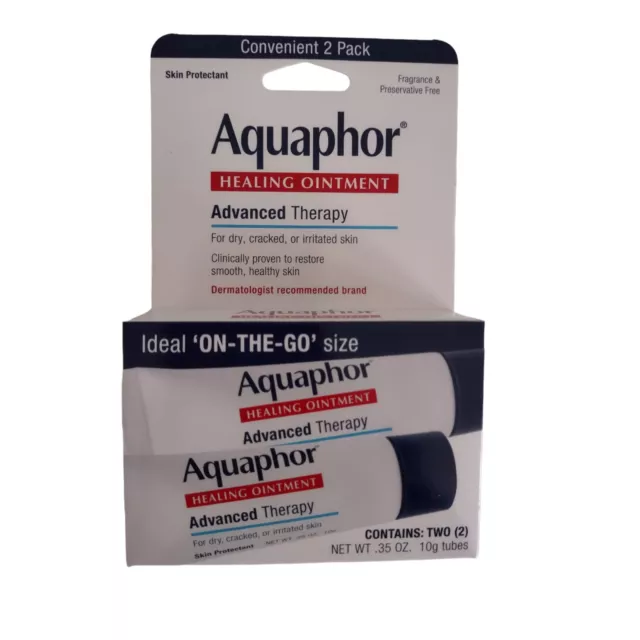 Aquaphor Healing Ointment Advance Therapy 2 Pack (0.35 oz Each) Exp 07-2025