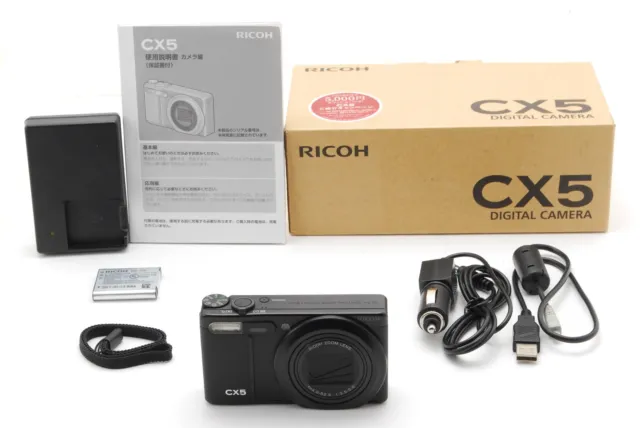 【NEAR MINT】  Ricoh CX5 10MP Compact Digital Camera Black From JAPAN