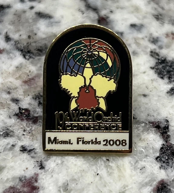 2008 Miami Florida 19TH WORLD ORCHID CONFERENCE Pin 1.25"