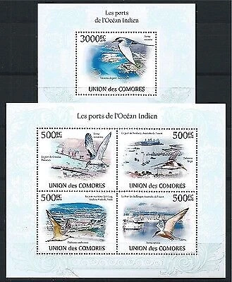 Comores Comoros 2010 Mini Sheet Block Set Minr: 2701 - 04, 576 postfrisch Vögel