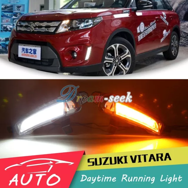 LED DRL Lumière Pour Suzuki Vitara 2015-2018 Diurne Feux Jour Clignotant Lampe