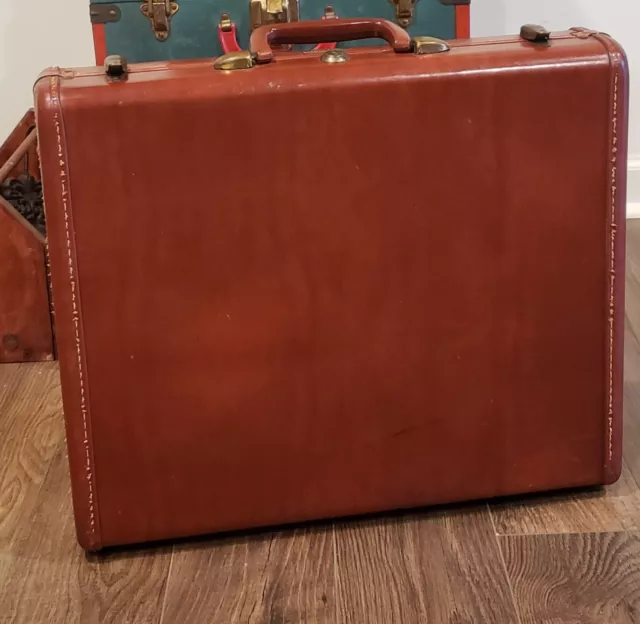 Vintage Samsonite Shwayder Bros Briefcase, Suitcase Circa 50’s Brown Leather