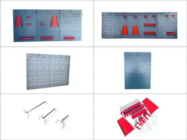 Produktbild von 10 Stück Lochwand-Haken Für Quadratlochplatten – 50mm, Metall Mit Sicherungsstiften – Für Werkstatt, Regal, Garage – Einfache Montage & Hohe Tragkraft