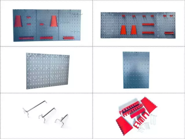 Werkzeugwand Lochwand Werkzeughalter Lochwandhaken Haken Metall Werkstattwand