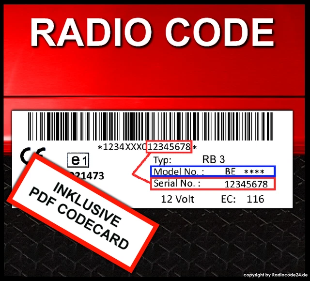 █►RADIO CODE RB3 compatible avec Chrysler Voyager PT Cruiser BE6802 UNLOCK KEY