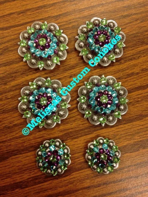 Western Saddle Set Of Conchos With Screws Bling