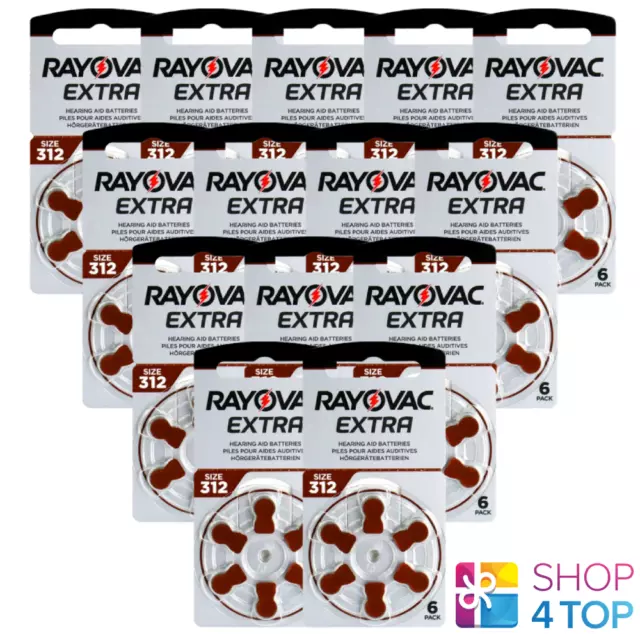 84 Rayovac Extra Advanced Size 312 PR41 Hearing Aid Batteries 1.45v Zinc Air 6bl