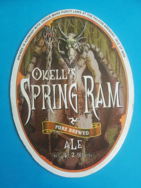 OKELL'S Brauerei FRÜHLING RAM Echt Ale Bierpumpe Clip Abzeichen vorne Isle Of Man