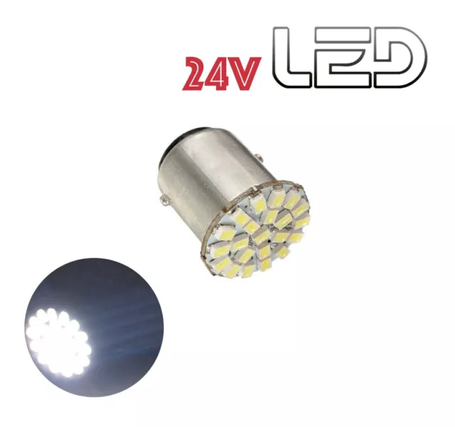 1 Ampoule  24V LED BLANC P21W BA15 Camion Pour RENAULT VOLVO DAF SCANIA MAN