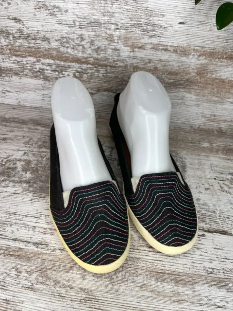 Reef Women's Summer Black Striped Slip-On Shoes Size 9 / 40 ~ RF-008174