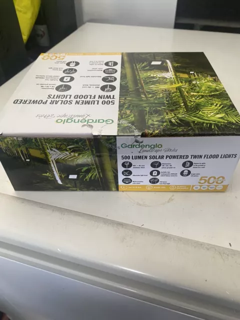 Gardenglo 500lm solar powered discount twin flood lights