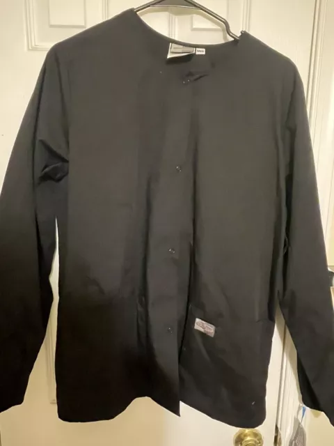 Scrubzone By Landau Unisex Black Long Sleeve Notch Collar Lab Coat Size: Medium
