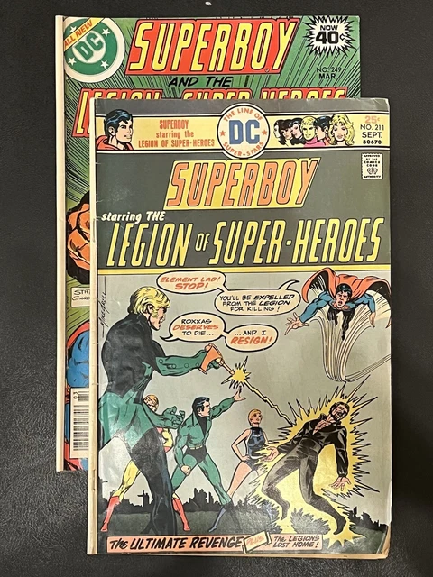 Lot: Superboy And The Legion Of Superheroes #211 & 249 (1975) Preowned Dc Comics