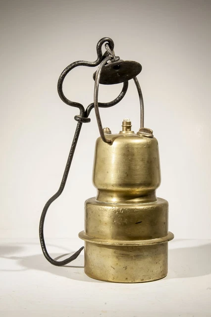 ANCIEN LAMPE A Carbure / Acetylene chemin de fer Type Mineur a poignee Chalons EUR 55,81