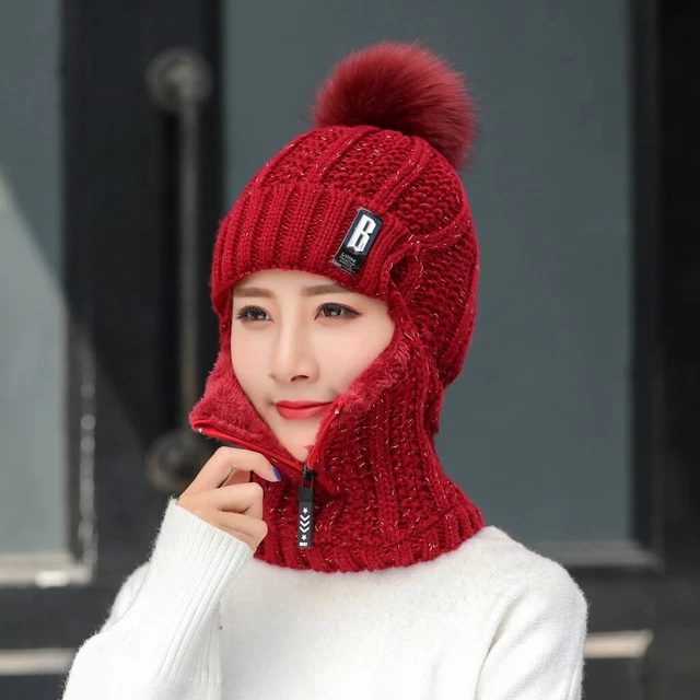 Set de Bufanda de Anillo y Gorro de Punto para Mujer ideal para Invierno 2019