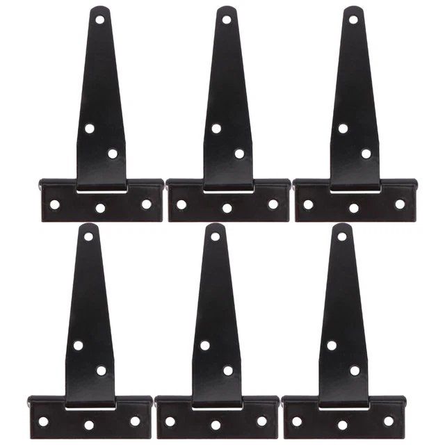 6 PCS Black Door Hinges Square Barn Metal Fence Heavy Duty Doors and Windows