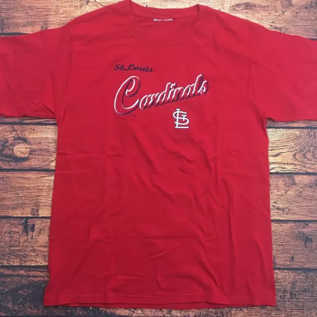 St. Louis Cardinals Men’s XL Stitched Red T-Shirt VTG -A424