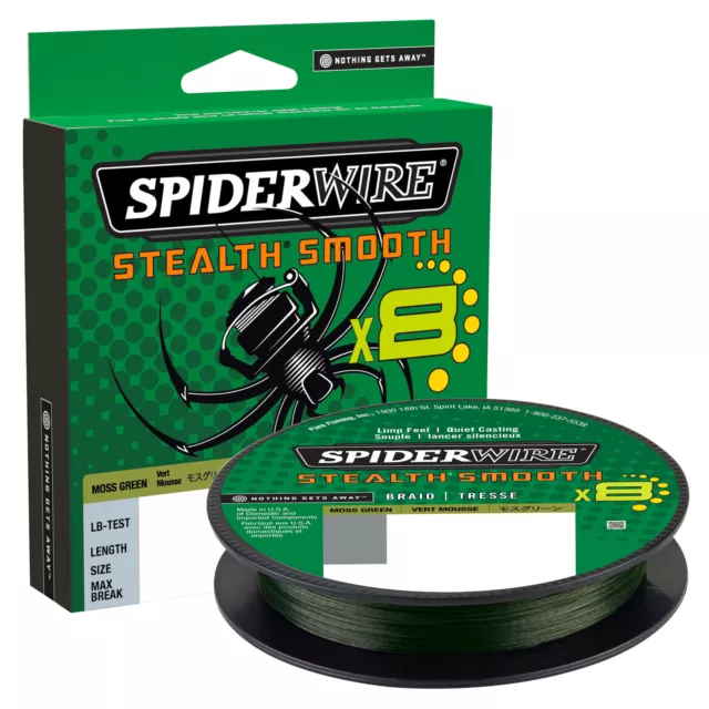 Spiderwire Stealth Smooth 8 Moss Green Braid 150m All Sizes Braided Fishing Line