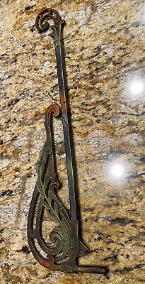 Antique Victorian 1900s Great Design Cast Iron Swing Curtain Rod Only No Bracket