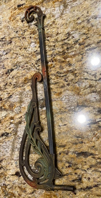 Antique Victorian 1900s Great Design Cast Iron Swing Curtain Rod Only No Bracket