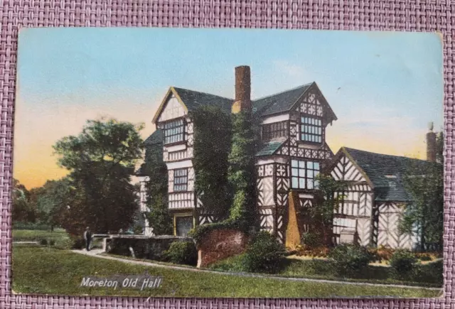 Moreton Old Hall Crewe Cheshire 1908 Original Postcard