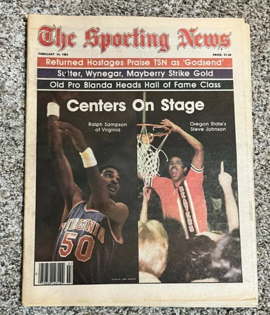 The Sporting News  Newspaper Feb 14,1981 Ralph Sampson Virginia & Steve Johnson