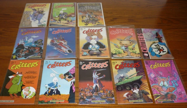 Lot of 13 Critters comics # 2-50, Usagi Yojimbo Stan Sakai, Fantagraphics, 1986