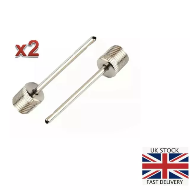 UK Football 2X Valve Needle Pin Rugby Soccer Ball Inflator Inflating Pump Nozzle