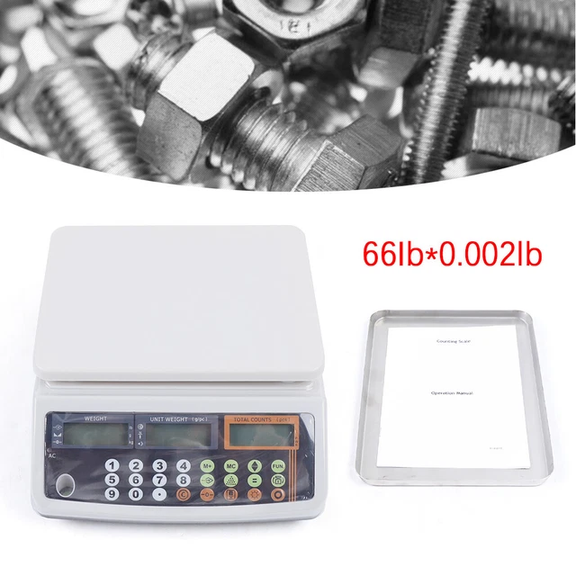 110V LCD Digital Parts Coin Precise Counting Scale 66LB/0.002LB High Precision