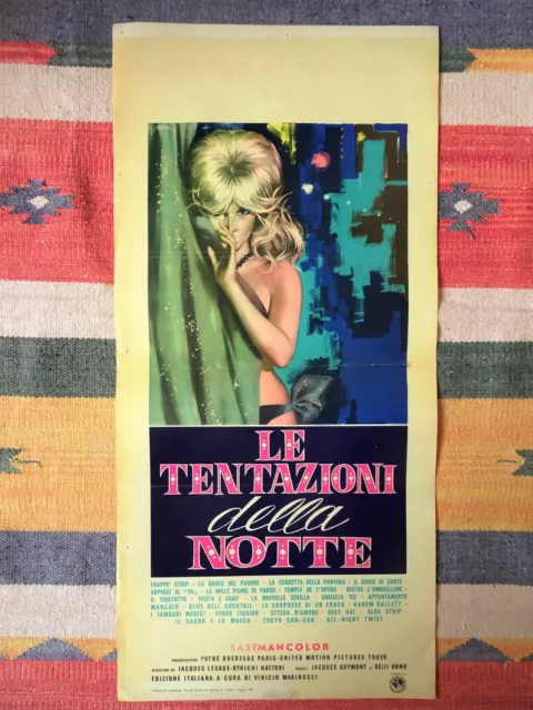 Locandina LE TENTAZIONI DELLA NOTTE Poster Cinema SEXY Tokyo MONDO MOVIE Symeoni