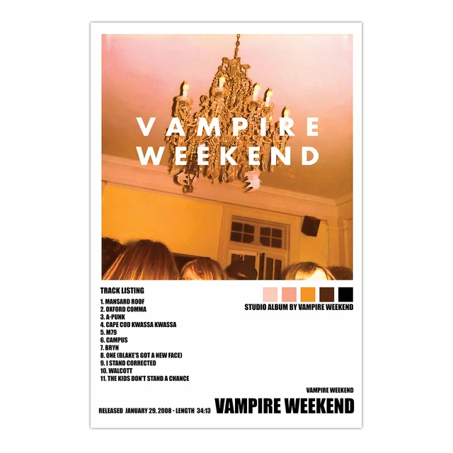 Vampire Weekend Tracklist Album Cover Poster No frame, Canvas Wall Home Decor