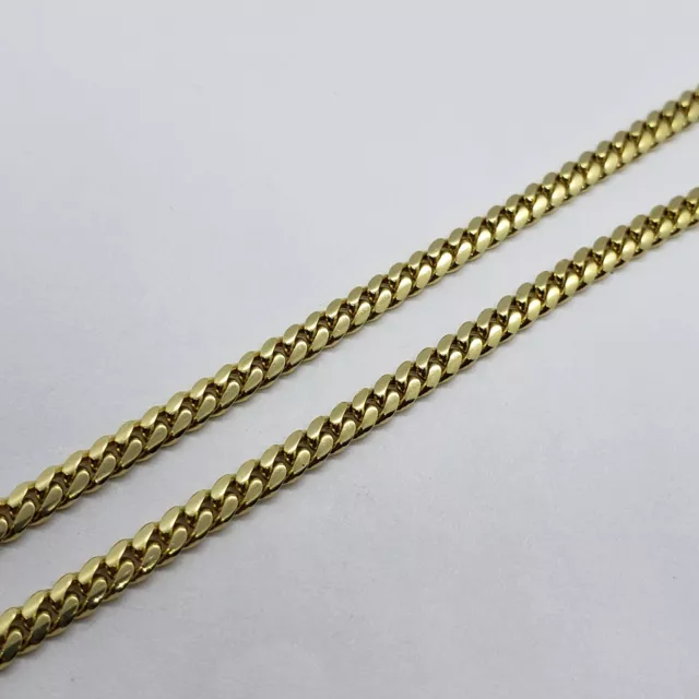 10K Solid Yellow Gold 2.5mm Width Miami Cuban Link Chain Necklace 18" - 30"