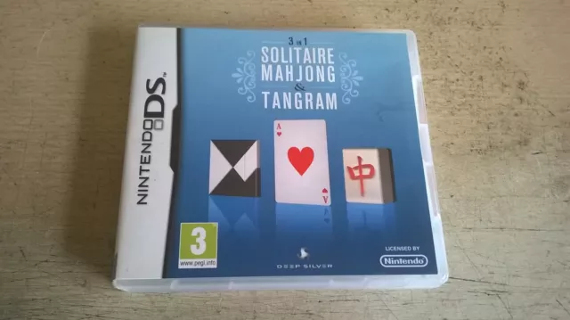 SOLITAIRE, MAHJONG & TANGRAM : 3in1 - NINTENDO DS GAME / + LITE DSi 3DS COMPLETE