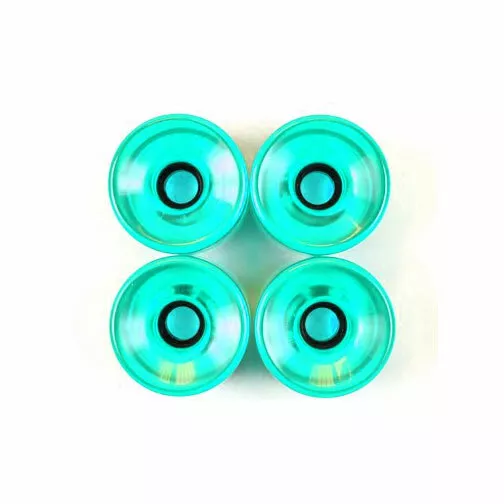 Pro Longboard Cruiser Skateboard Wheels 76mm Trans Aqua +Abec 7 Bearings