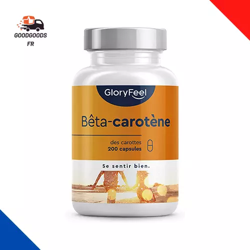Bêta-Carotène Autobronzant, 200 Capsules, Extrait De Carotte, 100% Vegan