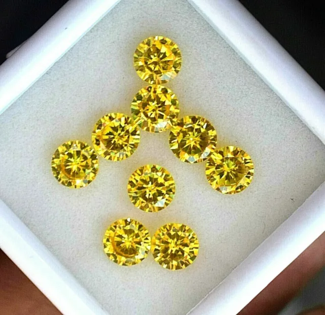 Natural Round Cut Yellow Sapphire 6 MM Loose Gemstone Certified Lot 10.00 Ct