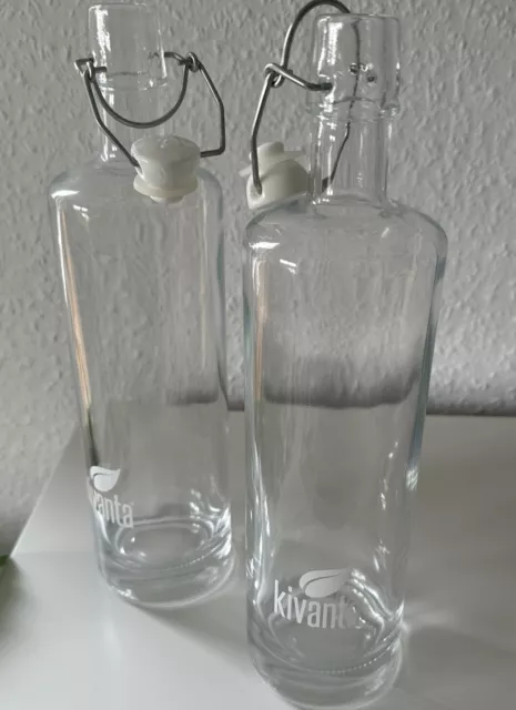Kivanta Glas-Trinkflasche mit Bügelverschluss & Silikon Dichtung 750ml