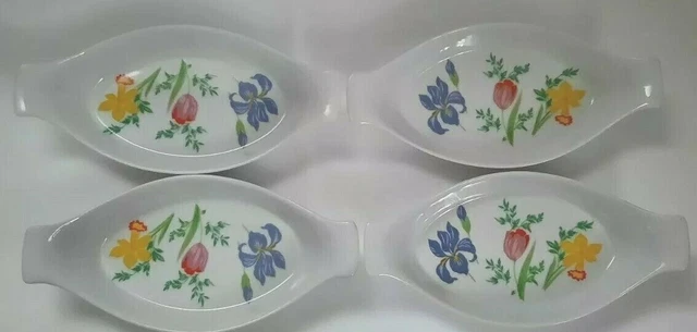 Juego de 4 platos de vajilla ovalada Primavera Tasteseller por Sigma para servir individuales