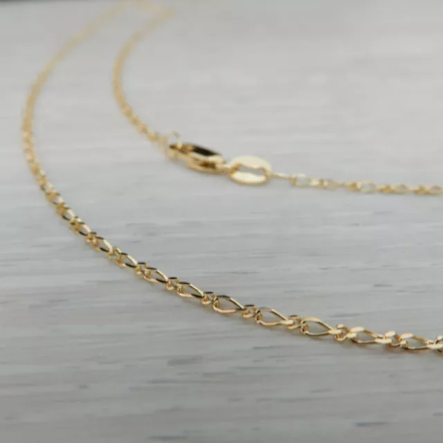 Genuine Brand New 9ct Solid Yellow Gold Figaro Chain Necklace 45cm (9k 375)