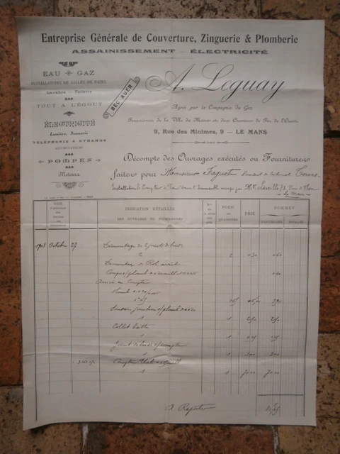 Facture Ancienne D'orfèvrerie De 1923 - Sourdeval, Manche (50) - Document Authentique Collection