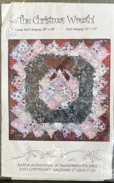 The Christmas Wreath! Quilt Pattern by Karla Alexander - Wall hanging in 2 Sizes