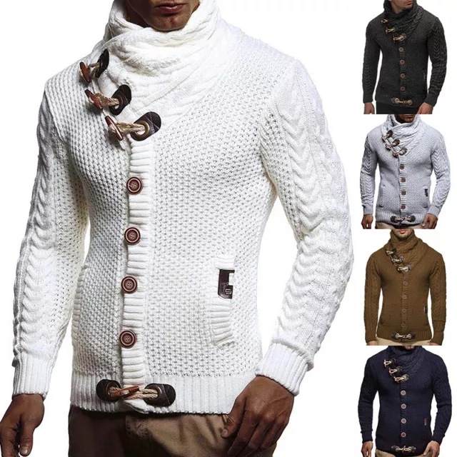Herren-Strickpullover Strickjacke Grober Solider Dünner Pullover Mit N