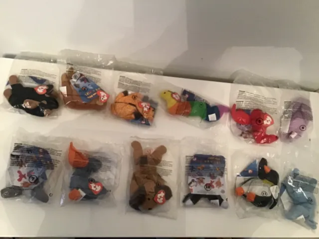McDonalds 1993 Happy Meal Toys COMPLETE SET of 12 TY Beanie Babies New in Bags