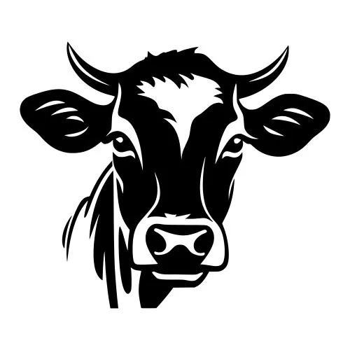 Dairy Cow Head Vinyl Decal Sticker Art Wall Home Decor Various Colours