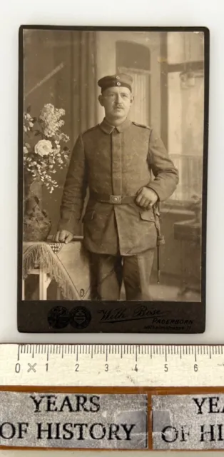 CDV Foto photo Soldat Portrait 1905-18 Atelier Wilhelm Böse Paderborn
