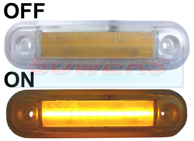 12V/24V Surface Mount Amber Led Side Marker Lamp / Light Truck Van Car Kelsa Bar