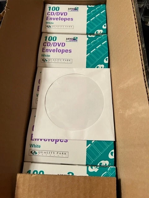 500 PREMIUM Quality CD DVD White Paper Sleeve w/ Window Flap Envelope 24lb White
