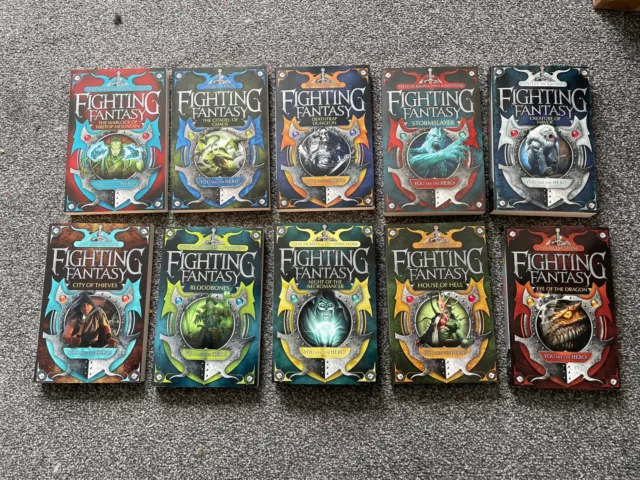 Fighting Fantasy Set Of 10 Books All In Good Condition See Pictures For Details