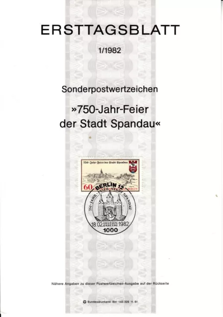 Deutschland Berlin Stadt Spandau ETB Mi 658, Berlin 18.02.82