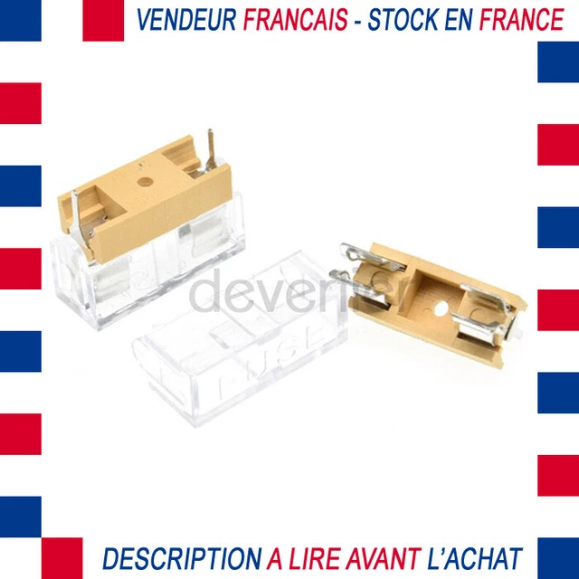 2X Porte Fusible 5X20Mm Verre 250V 6A Max Couvercle A Souder Circuit Pcb Alim